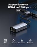 Cudy Adapter Ethernet USB-A na 2,5 Gb/s, adapter sieciowy USB 3.0, aluminiowy adapter internetowy RJ45 LAN bez sterowników, kompatybilny z Switch, MacBookiem, TV Box, XPS, Steam Dec, UE25A