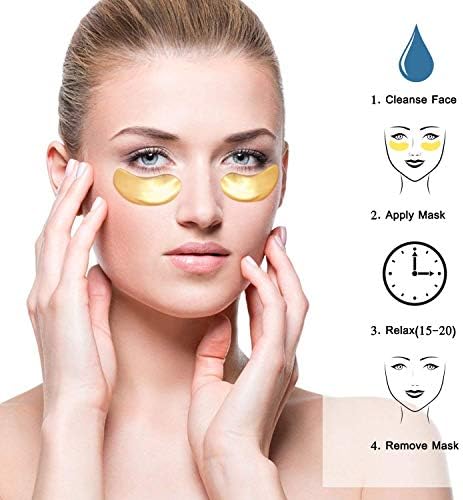 24K Gold Bio Crystal Face Mask + Eye Mask + Lip Mask Set, Anti ageing Anti-Wrinkle Dark Circles and Puffins Skin Whitening & Moisturizing Treatment