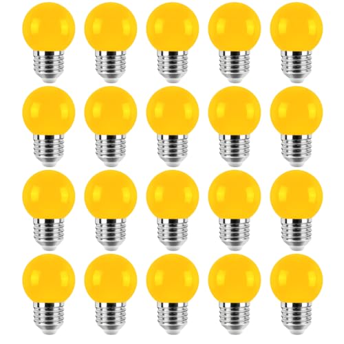 Ampoule LED E27 jaune g45 pour guinguette de jardin et mariage