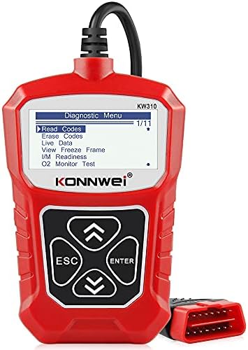 KONNWEI KW310 OBD2 Scanner Full OBDII Functions 10 Modes Automotive Engine Fault Code Reader Scan Tool for All 1996 and Newer Cars (Red)