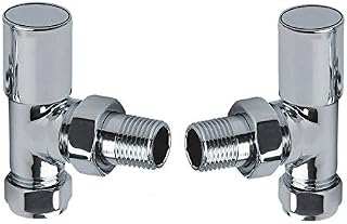 Greened House Arezzo Angled Chrome Finish Brass Radiator Valve/Towel rail valve 1/2" /15mm