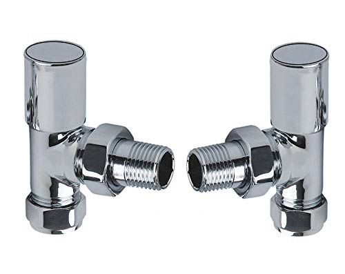 Arezzo Angled Chrome Finish Brass Radiator Valve by Greened House Cover