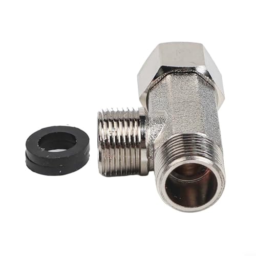 Brass Bidet T-Adapter, 3-Way Plumbing Fitting with 7/8" x 3/8" x /2" Thread Sizes, Leak-Proof Metal Toilet T Connector for Bidet Hose Splitter, Compact T Valve(3/8)