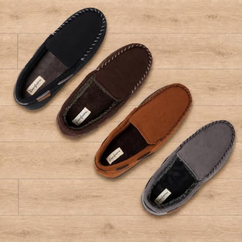 Image of Dearfoams Men's Keaton Moccasin House Shoes With Memory Foam, Indoor Slippers With Wide Widths