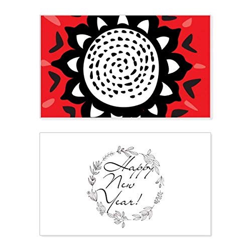 Tarjeta de felicitación de año nuevo con silueta de girasol llena de buenos deseos