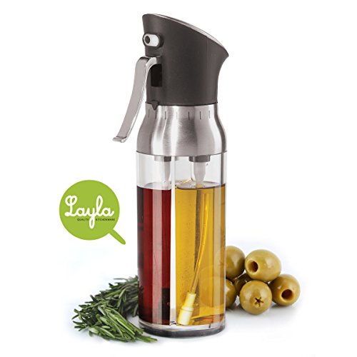 New Improved Layla Cooking Oil Sprayer, 2-in-1 Mister for Olive Oil & Vinegar