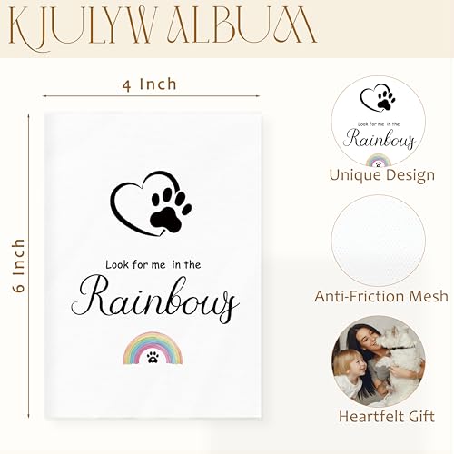 Álbum de fotos conmemorativo para mascotas 4x6, regalos conmemorativos para perros y gatos, álbum pequeño de recuerdos 'Busca en los arcoíris' con 18 bolsillos para 36 fotos miniatura 7