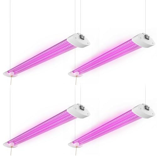 ONLYLUX Grow Lights for Indoor Plants - 4Ft Full Spectrum LED Greenhouse Light 48W 4pack