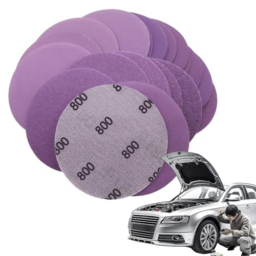 Discos de lijado con ganchos y hebillas – Pastillas de lijado, 60 piezas accesorio de lijado y pulido húmedo y seco para taladro de metal, madera y acabado de pintura automática