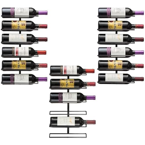 Sorbus Wall Mounted Wine Rack, Metal Bottle Rack (6 Bottle, 3 Pack) - image 1