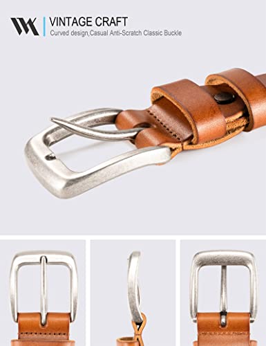 WOLFANT Leather Belt for Men,100% Italian Full Grain Real Solid Leather2