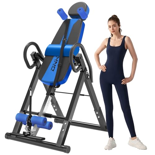 DnKelar Inversionsbank für Zuhause, Verstellbarer Schwerkrafttrainer, Inversionstrainer zur Entlastung der Wirbelsäule, 3 Neigungswinkel,bis 150 kg (Blau) DnKelar Inversionsbank für Zuhause, Verstellbarer Schwerkrafttrainer, Inversionstrainer zur Entlastung der Wirbelsäule, 3 Neigungswinkel,bis 150 kg (Blau)