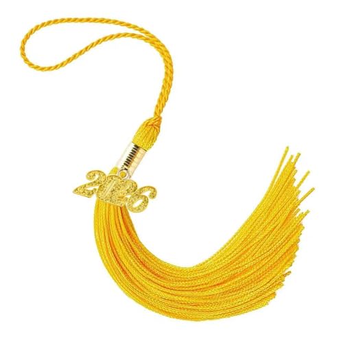 2026 Tassel Graduation Gold 9 Elegant Gold 2026 Graduation Tassel with Year Charm Date Drop for Graduations Cap