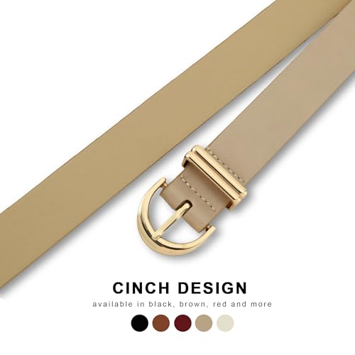 HOTWILL Women Belt for Jeans Dress Pants Fashion Gold Buckle Ladies Faux Leather Waist Belt4