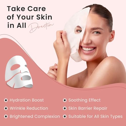 Image of OVIOL Collagen Face Mask Pack of 4 Overnight Pack of 4 Deep Collagen Night Mask Korean Glass Skin Hydrogel Mask for Deep Hydration, Anti-Aging & Pore Minimizing | | Hyaluronic Acid, Niacinamide, Vitamin E (34g)(4 pack)