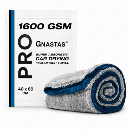 Image of Microfiber Cloth for Car, 1600 GSM, 40x60 cm, 1 Pc, Ocean Blue /Charcoal Grey | Twisted Loop Super Absorbent Drying Towel with Edgeless Design, Plush Pile & Lint-Free Detailing Cloth