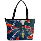 TBOUOBT Tote Bags Handtaschen für Damen Top Handle Damen Umhängetaschen,Koi Karpfen Tier Fisch