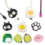 iMoloovi 9 pcs Cable Protector for iPhone iPad, Cute Animal USB Charger Protector, Cartoon USB Cable Saver Phone Accessory Protect Charger Compatible with Smartphones, Tablets, Computers