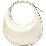 BOSTANTEN Crescent Shoulder Bag for Women Trendy Crossbody Hobo Purse Vegan Leather Clutch Handbag Large Beige