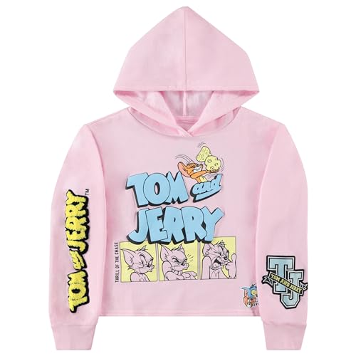 Image of FREEZE Girls' Tom and Jerry Pullover Hoodie and Jogger Sweatpants Clothing Set - Little and Big Girl Sizes 4-16