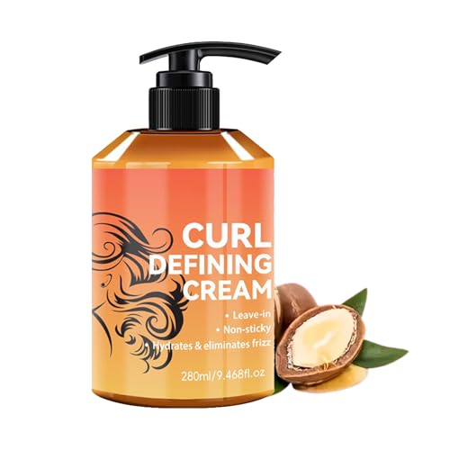 Crema – Curl Cream Hidratante 280ml – Crema Capilar Anti-Frizz Para Definir Ondas | De Peinado Para Mujeres Y Niñas | Loción Capilar Con Brillo Y Elasticidad