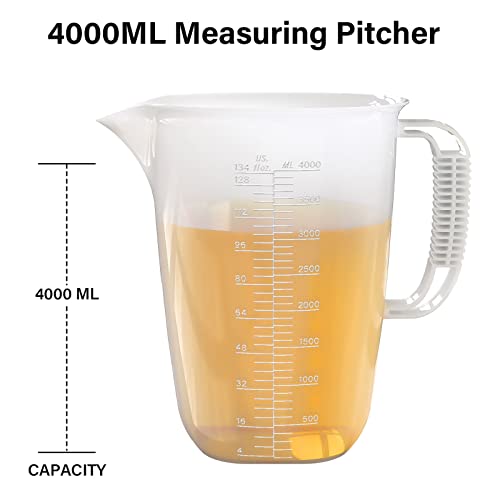 1 Gallon Measuring Pitcher, 134oz Extra Large Measure