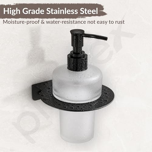 Image of Plantex Liquid Soap Dispenser for Bathroom /Stainless Steel Glass Shampoo Dispenser /Hand wash /Bathroom Accessories - Pack of 1 (Black)