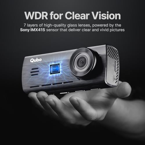 Image of Qubo Car Dashcam Pro 4K | True 4K with Sony STARVIS IMX415 Sensor | Dual Channel | ADAS | NightPulse Vision | 8MP UHD+ Front Wide, 2MP FHD Rear | 2.8 inch LCD | Built-in GPS, Wi-Fi | Up to 1TB Storage