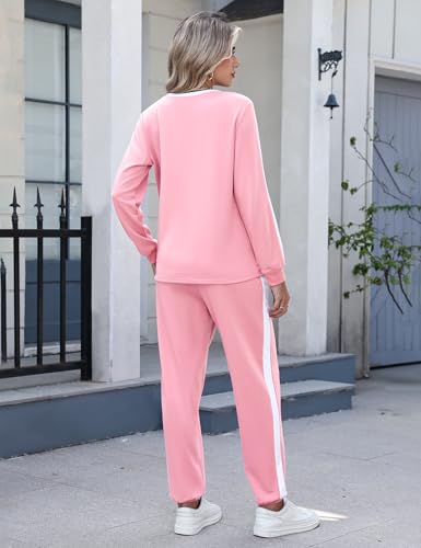 Image of Marvmys Women Long Sleeve Tracksuits Fashion 2 Piece Lounge Set Travel Outfits Jogger Set