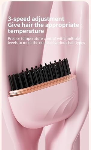 Mini plancha inalámbrica para cabello portátil negra miniatura 3