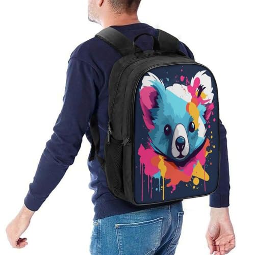 Mochila de poliéster resistente y lienzo estampado koala para niños 5
