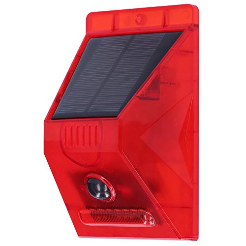 Rodipu Lampe d'alarme Solaire, Lampe d'avertissement Solaire répulsif pour Animaux, capteur de Mouvement 24 Heures sur 24, lumière, Flash 129db pour Orchard Farm