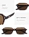 SOJOS Trendy Rectangle Polarized Sunglasses Womens Mens, Small Retro Fashion Thin Slim Square Sunnies SJ2610, Dark Brown Tortoise/Cold Brown