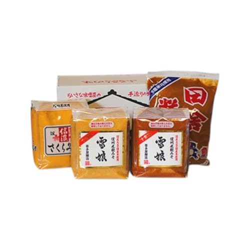喜多屋醸造店 こだわりの味噌詰め合わせ4種入り | 国産 みそ ミソ計3.8kg 1kg×2個 900g×2個 赤味噌 白味噌 赤みそ 白みそ ミソ 信州 信州味噌 信州みそ 麹 こうじ 中辛 甘口 冷蔵