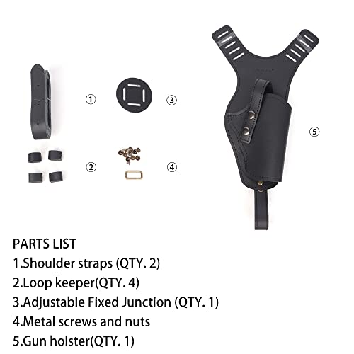 Lilcreek Leather Shoulder Holster,Vertical Shoulder Holsters For Concealed Carry Compatible With Full Size/Compact Size/Subcompact Size Handgun #TOP2