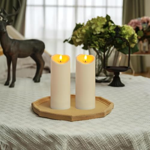Image of Homemory 3x8 Waterproof Flameless Candles, Remote Timer, Ivory, Set of 4
