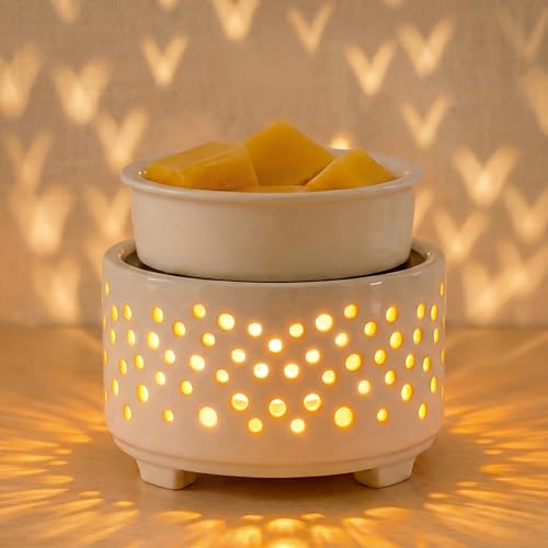 Ceramic Wax Melt Burners–Electric Candle Wax Melt Warmer for Scented Cubes PTC Heating Fragrance Oil Burner Wax Melter Warmer Home Decor & Gift for