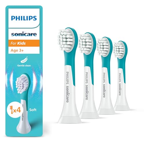 PHILIPS Sonicare for Kids, testine di ricambio originali per i bambini dai 3 anni in su, confezione da 4, HX6034/90,...