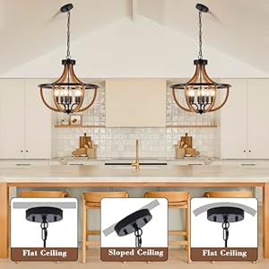 1948 black farmhouse cage chandelier for dining room 6 light vintage round pendant light fixture adjustable hanging for kitchen island foyer hallway  urban country home decor