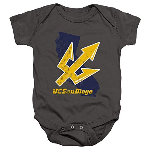 University of California San Diego Official California Unisex Infant Snap Suit for Baby, Charcoal, Medium (12 Months)