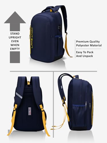 Image of Lavie Sport Maverick 35L Casual Backpack | Fits Upto 15 Inch Laptop Backpack | Laptop Compatiable | Rain cover | For Men & Women