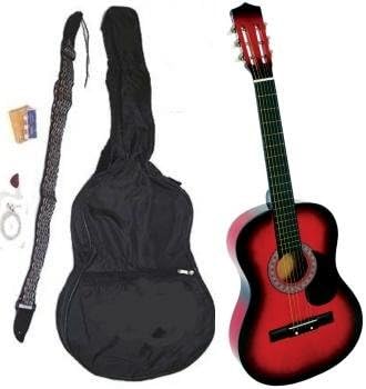 38 Inch Steel String Acoustic Guitar - Red Color