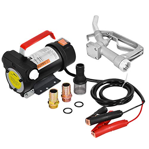 Goplus 12V 10GPM Electric Fuel Transfer Pump Kit Diesel Kerosene Oil Transfer Extractor W/Hose & Nozzle