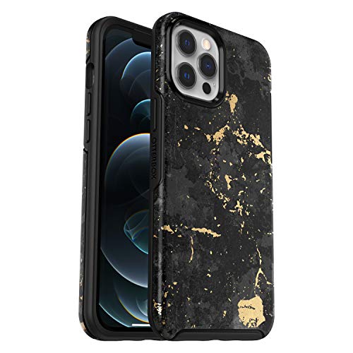 Symmetry - elegante und schlanke sturzsichere Schutzhülle für Apple iPhone 12 Pro Max, schwarz/gold