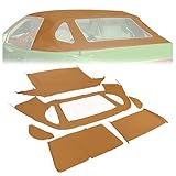 HECASA Convertible Soft Top Replacement Compatible with 1990-2002 Mercedes-Benz SL Series R129 Cabrio, Tan Sailcloth Vinyl Soft Roof with Plastic Window