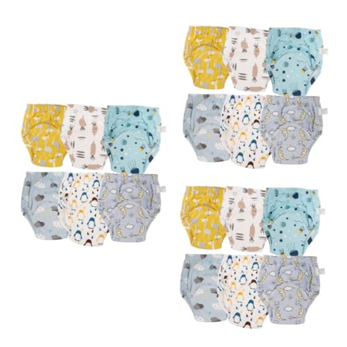 TOYANDONA Pantalones De Entrenamiento Para Bebés Algodón Transpirable Fugas Con Diseño Elástico Para Proceso De Aprendizaje Pañal Reutilizable 6 Piezas*3