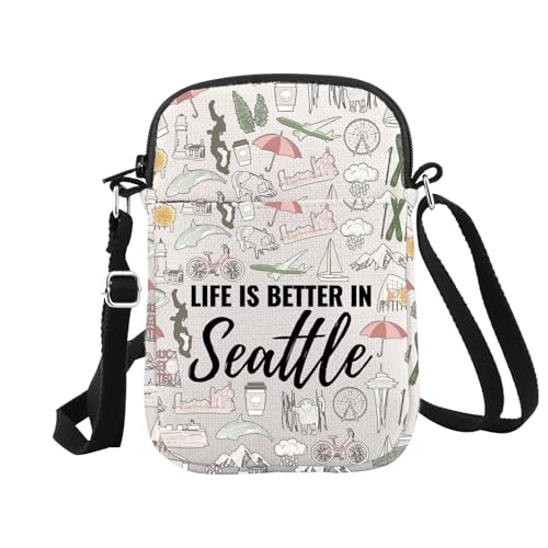 WCGXKO Seattle Gifts And Souvenirs Life Is Better In Seattle Crossbody Bag Seattle Trip Gift For Women - Main Image
