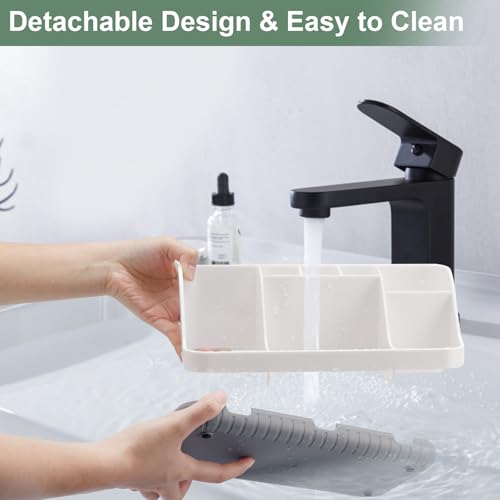 Toothbrush Holders for Bathrooms Countertop Organizer - Kids Electric Toothbrush and Toothpaste Holder Detachable 7 Slots Tooth Brush Organization Bathroom Accessories Storage Vanity, White - Image 4