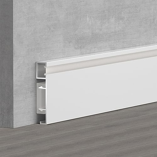 LED Aluminum Channel Lighting Skirting Board - 5m Track For Hidden Cove, Wall Wash & Ceiling Lights (Black, No LEDs)