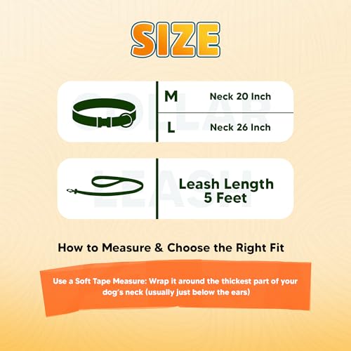 Image of Adil'S Waterproof Leash and Collar Combo Set - Adjustable & Breathable Biothane Collar with Leash Suitable for Medium & Large Size Dogs (Lease 5Ft),Army Green, M